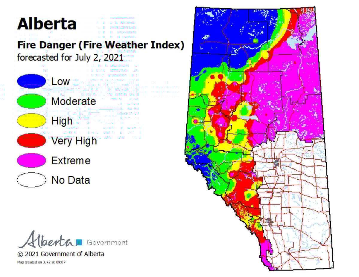 Wildfire danger July 2