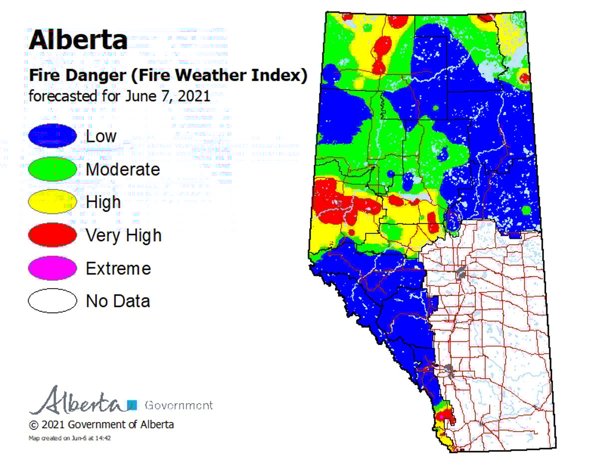 Wildfire danger June 7th