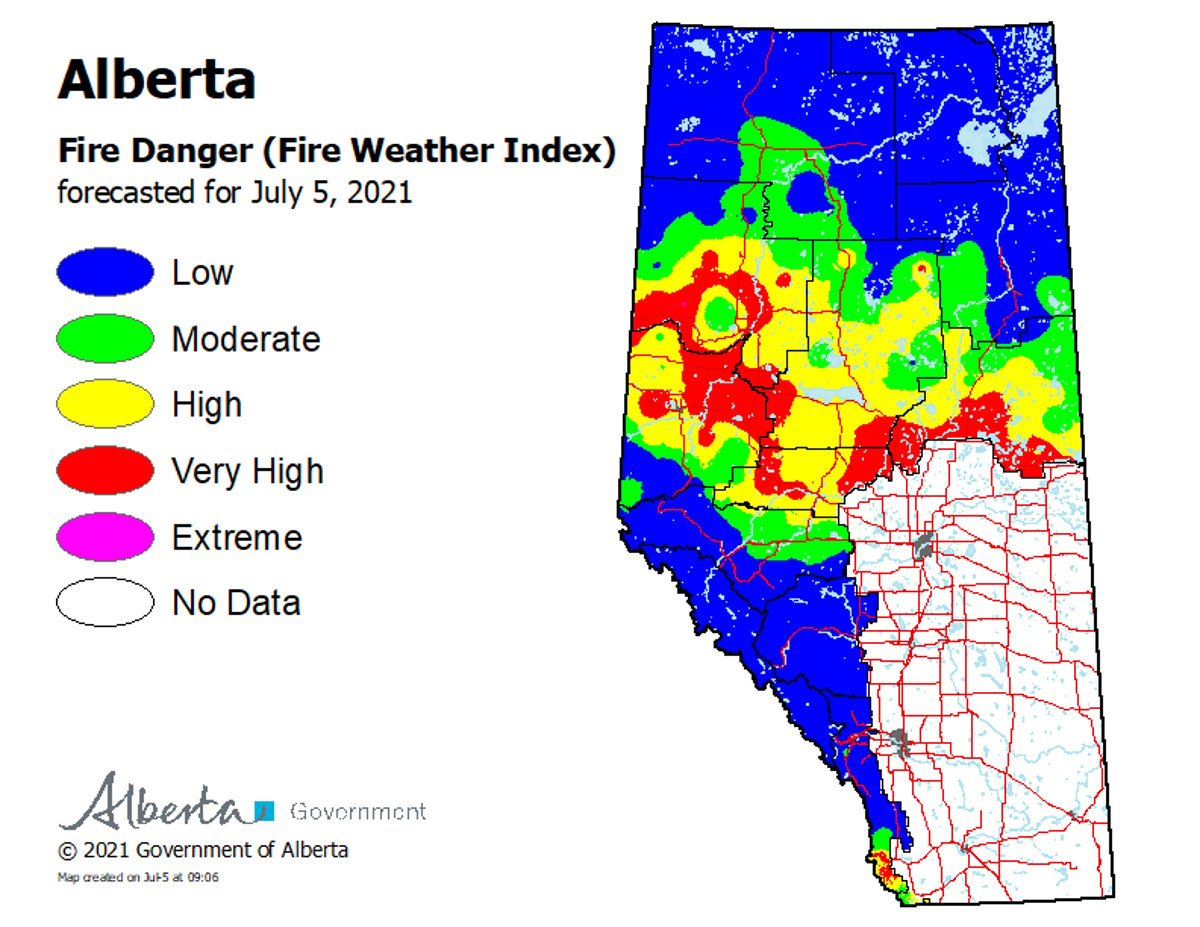 july 5th actual wildfire danger