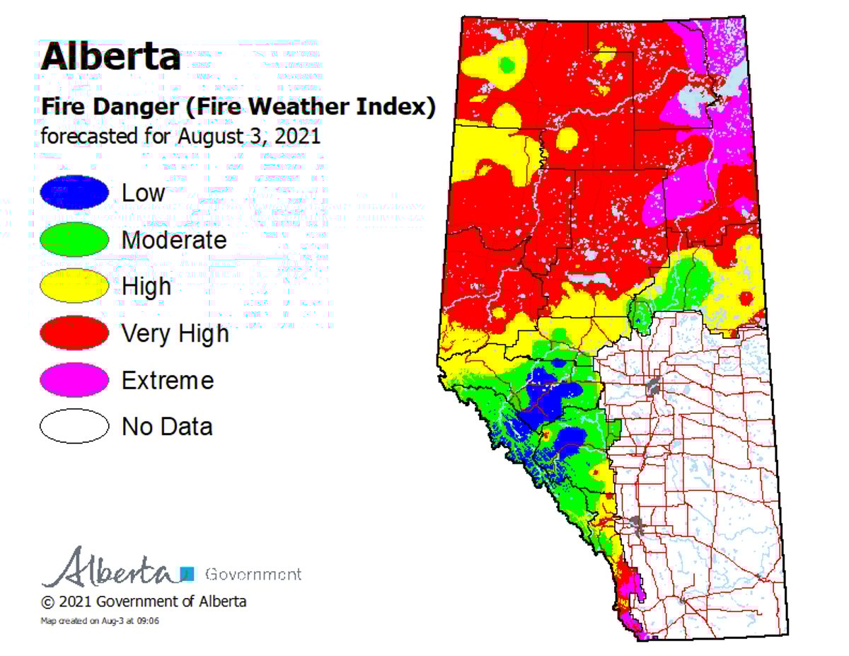 wildfire danger Aug 3