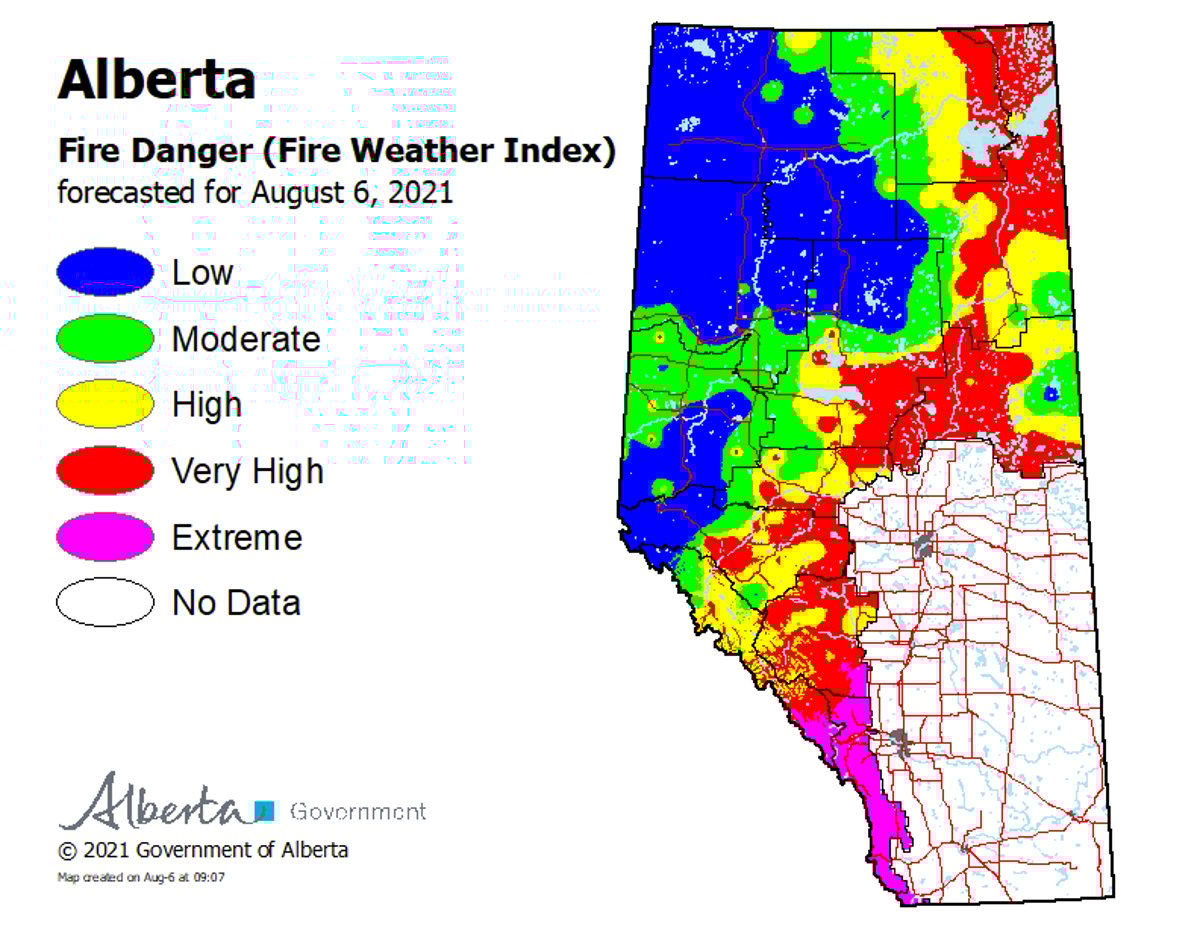 wildfire danger August 6