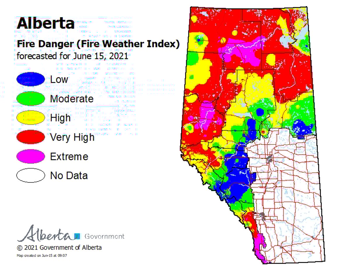 wildfire danger June 15