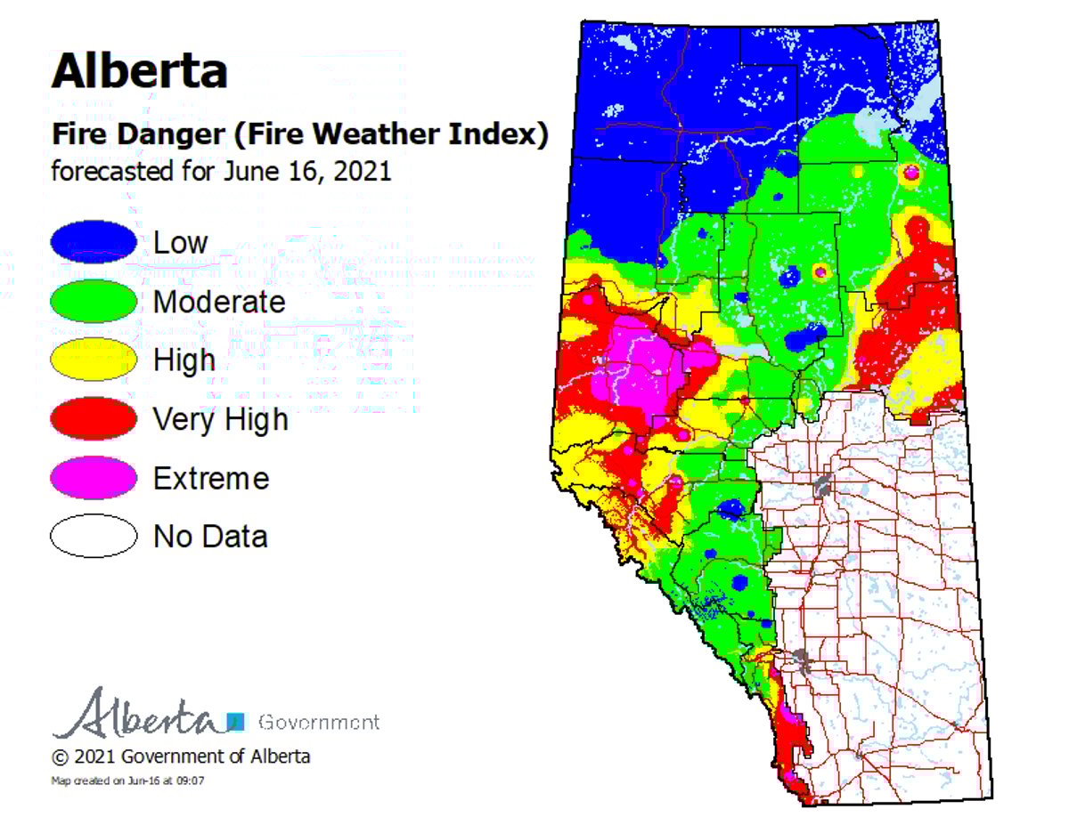 wildfire danger June 16