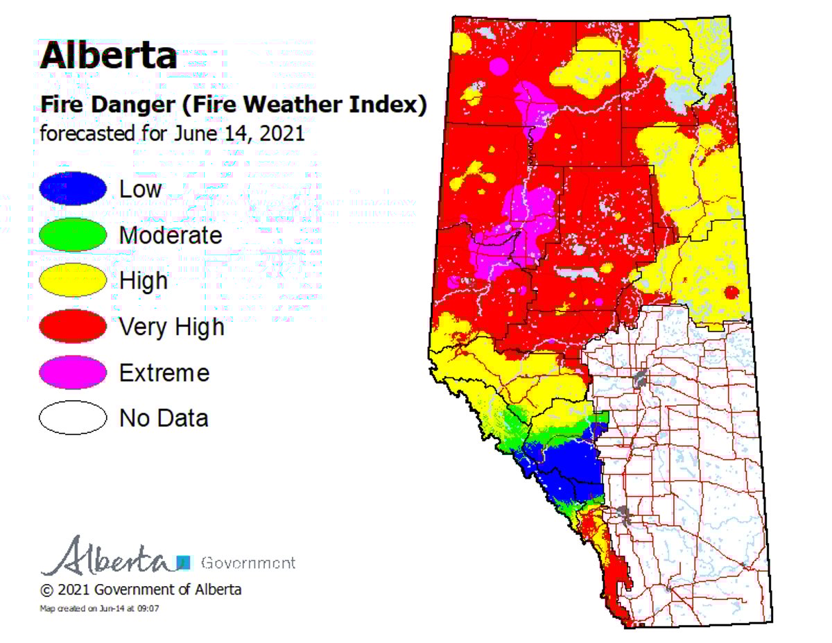wildfire danger june 14