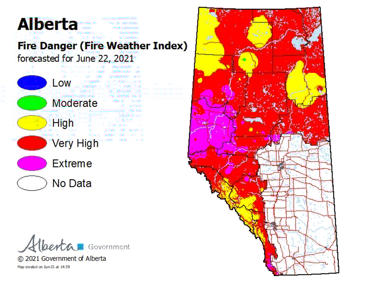 june 22 wildfire danger
